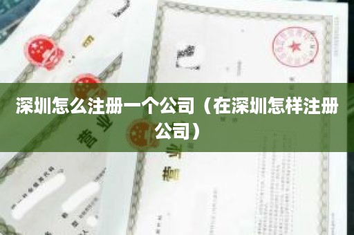 深圳怎么注册一个公司（在深圳怎样注册公司）