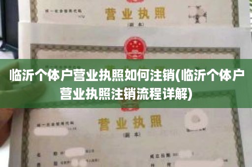 临沂个体户营业执照如何注销(临沂个体户营业执照注销流程详解)