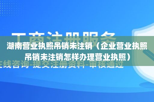 湖南营业执照吊销未注销（企业营业执照吊销未注销怎样办理营业执照）