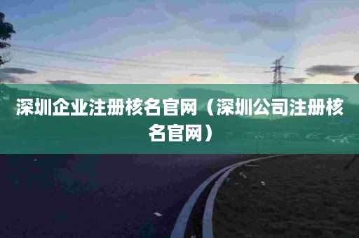 深圳企业注册核名官网（深圳公司注册核名官网）