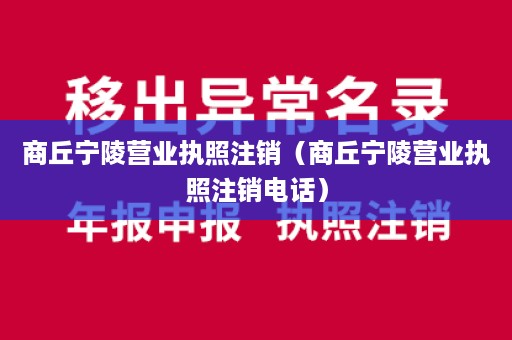 商丘宁陵营业执照注销（商丘宁陵营业执照注销电话）