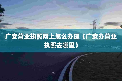 广安营业执照网上怎么办理（广安办营业执照去哪里）