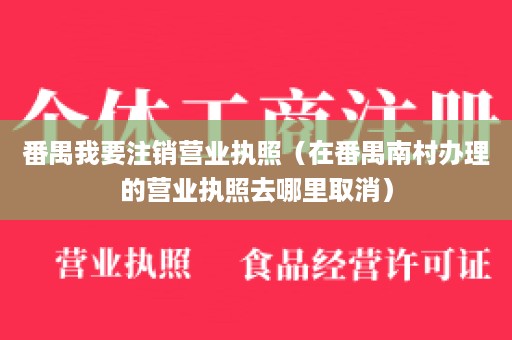 番禺我要注销营业执照（在番禺南村办理的营业执照去哪里取消）