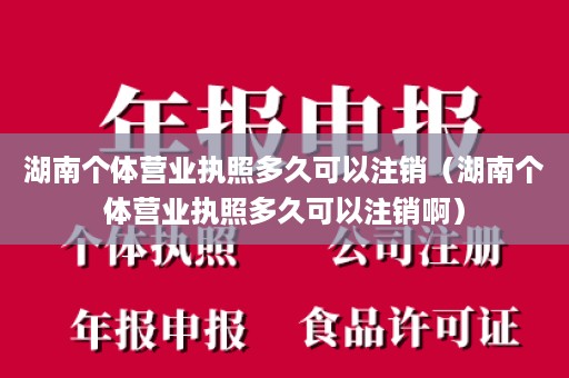 湖南个体营业执照多久可以注销（湖南个体营业执照多久可以注销啊）