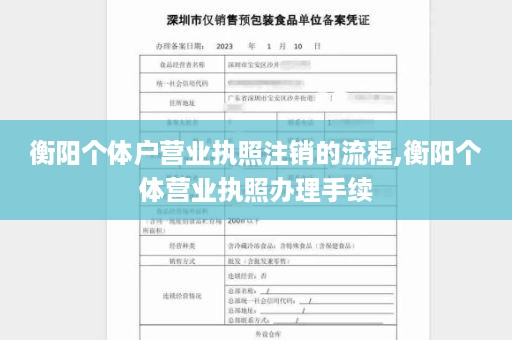 衡阳个体户营业执照注销的流程,衡阳个体营业执照办理手续