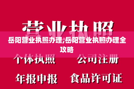 岳阳营业执照办理,岳阳营业执照办理全攻略