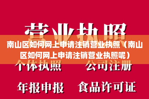 南山区如何网上申请注销营业执照（南山区如何网上申请注销营业执照呢）