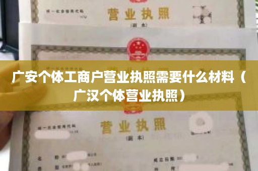 广安个体工商户营业执照需要什么材料（广汉个体营业执照）