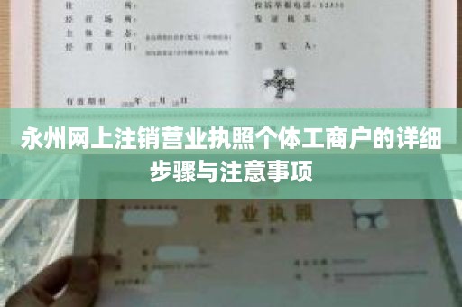 永州网上注销营业执照个体工商户的详细步骤与注意事项