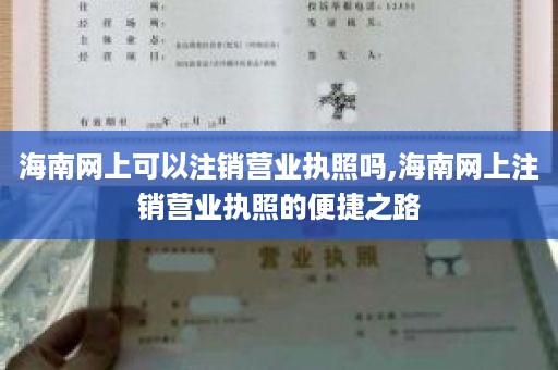 海南网上可以注销营业执照吗,海南网上注销营业执照的便捷之路