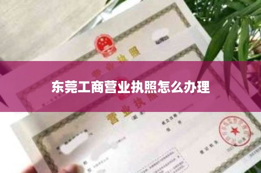 东莞工商营业执照怎么办理