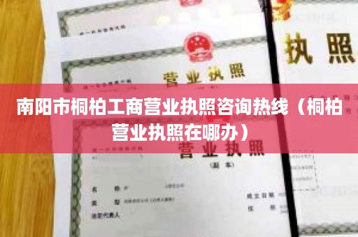 南阳市桐柏工商营业执照咨询热线（桐柏营业执照在哪办）