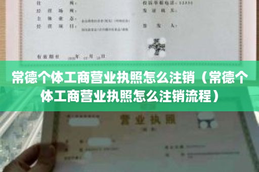 常德个体工商营业执照怎么注销（常德个体工商营业执照怎么注销流程）