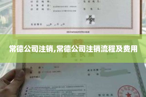 常德公司注销,常德公司注销流程及费用