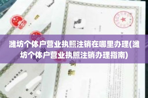 潍坊个体户营业执照注销在哪里办理(潍坊个体户营业执照注销办理指南)