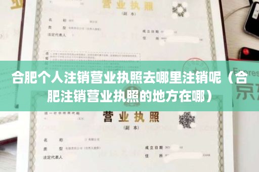 合肥个人注销营业执照去哪里注销呢（合肥注销营业执照的地方在哪）