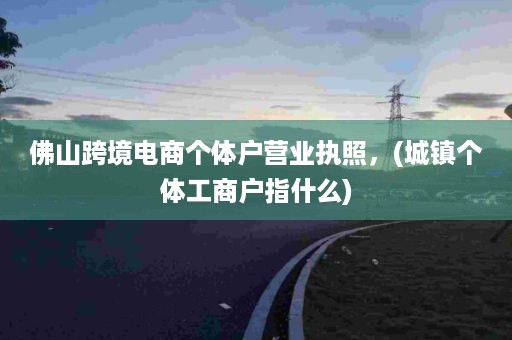 佛山跨境电商个体户营业执照，(城镇个体工商户指什么)