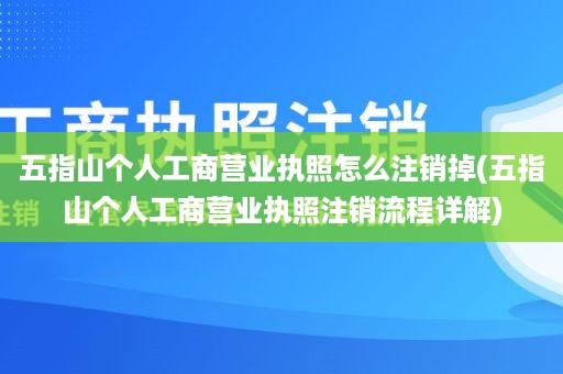 五指山个人工商营业执照怎么注销掉(五指山个人工商营业执照注销流程详解)