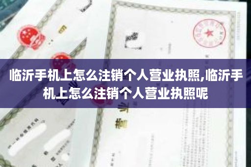 临沂手机上怎么注销个人营业执照,临沂手机上怎么注销个人营业执照呢