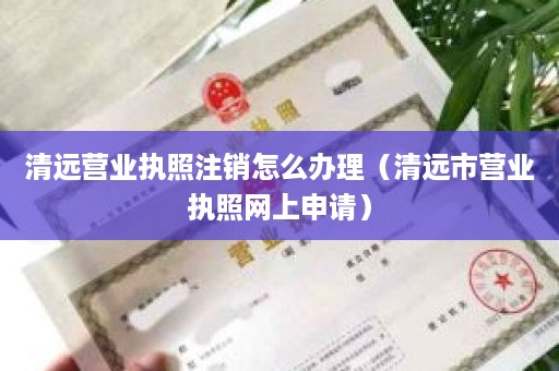 清远营业执照注销怎么办理（清远市营业执照网上申请）