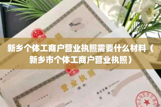 新乡个体工商户营业执照需要什么材料（新乡市个体工商户营业执照）