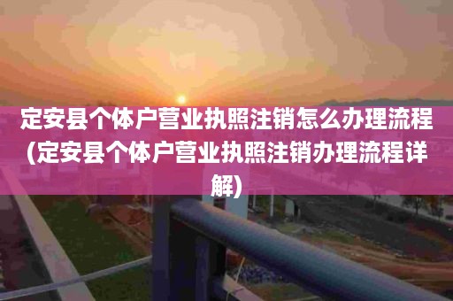 定安县个体户营业执照注销怎么办理流程(定安县个体户营业执照注销办理流程详解)