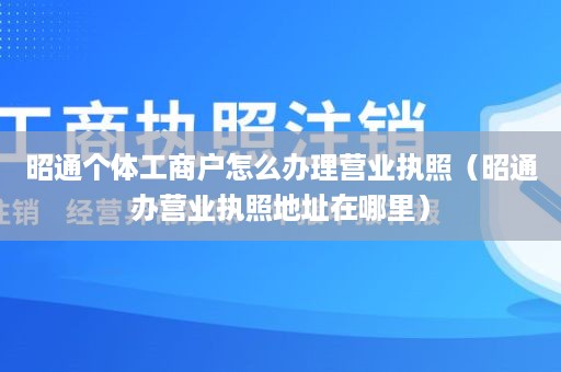 昭通个体工商户怎么办理营业执照（昭通办营业执照地址在哪里）