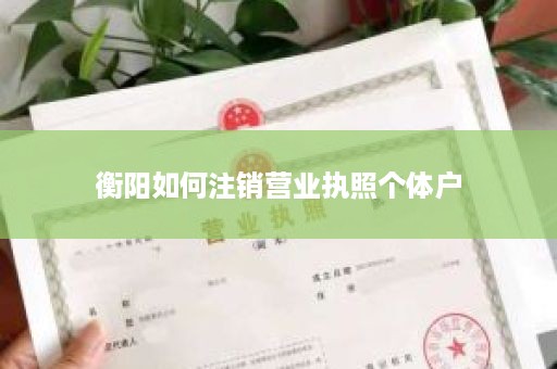 衡阳如何注销营业执照个体户