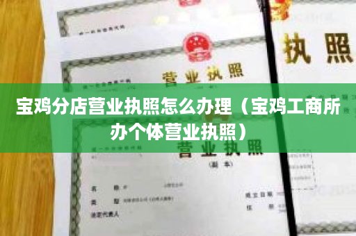 宝鸡分店营业执照怎么办理（宝鸡工商所办个体营业执照）