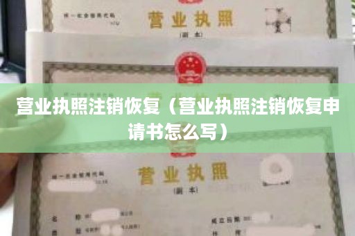 营业执照注销恢复（营业执照注销恢复申请书怎么写）