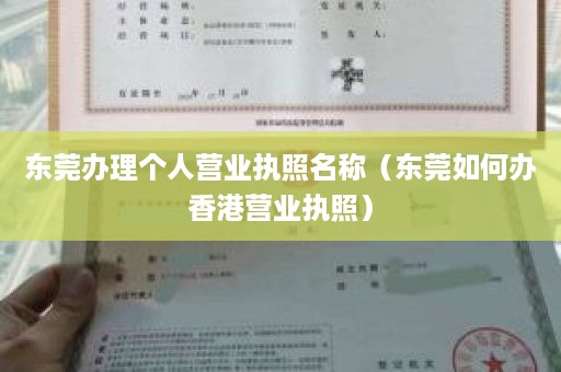 东莞办理个人营业执照名称（东莞如何办香港营业执照）