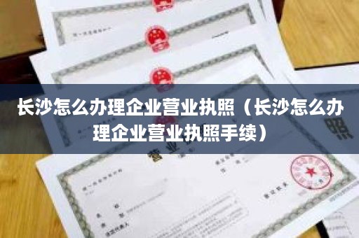 长沙怎么办理企业营业执照（长沙怎么办理企业营业执照手续）