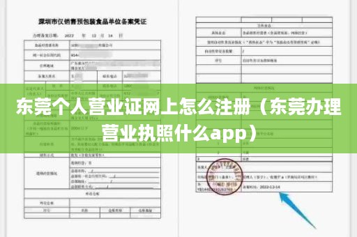 东莞个人营业证网上怎么注册（东莞办理营业执照什么app）