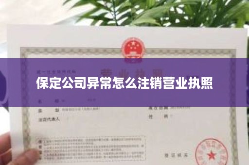 保定公司异常怎么注销营业执照