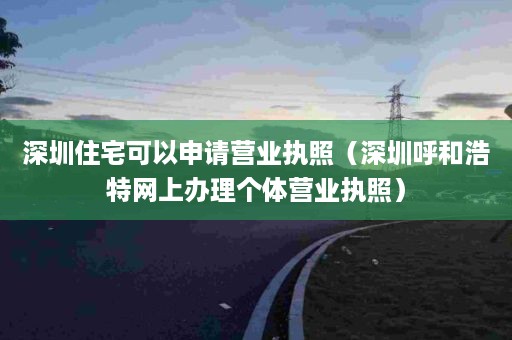 深圳住宅可以申请营业执照（深圳呼和浩特网上办理个体营业执照）