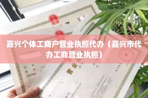 嘉兴个体工商户营业执照代办（嘉兴市代办工商营业执照）