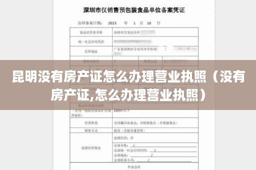 昆明没有房产证怎么办理营业执照（没有房产证,怎么办理营业执照）