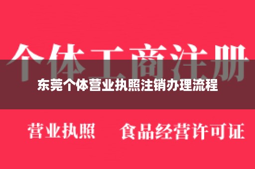 东莞个体营业执照注销办理流程