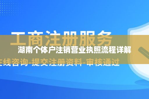 湖南个体户注销营业执照流程详解