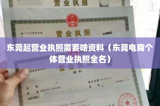 东莞起营业执照需要啥资料（东莞电商个体营业执照全名）