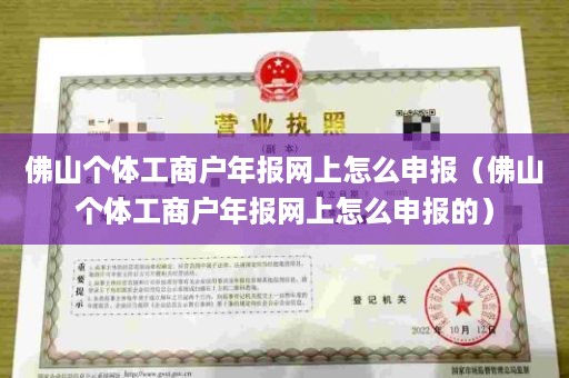 佛山个体工商户年报网上怎么申报（佛山个体工商户年报网上怎么申报的）