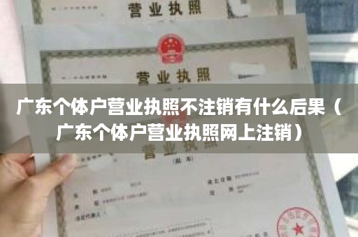 广东个体户营业执照不注销有什么后果（广东个体户营业执照网上注销）