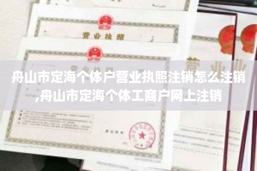 舟山市定海个体户营业执照注销怎么注销,舟山市定海个体工商户网上注销