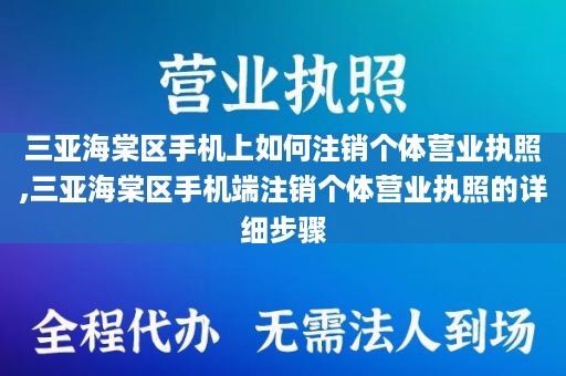 三亚海棠区手机上如何注销个体营业执照,三亚海棠区手机端注销个体营业执照的详细步骤