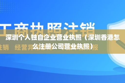 深圳个人独自企业营业执照（深圳香港怎么注册公司营业执照）