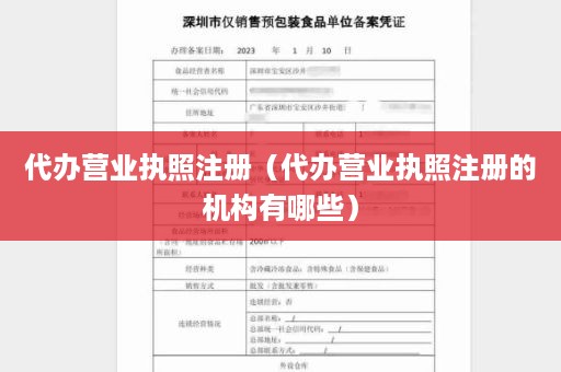 代办营业执照注册（代办营业执照注册的机构有哪些）