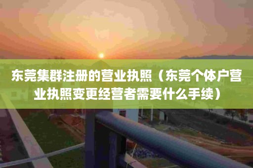 东莞集群注册的营业执照（东莞个体户营业执照变更经营者需要什么手续）