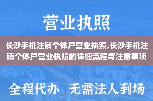 长沙手机注销个体户营业执照,长沙手机注销个体户营业执照的详细流程与注意事项