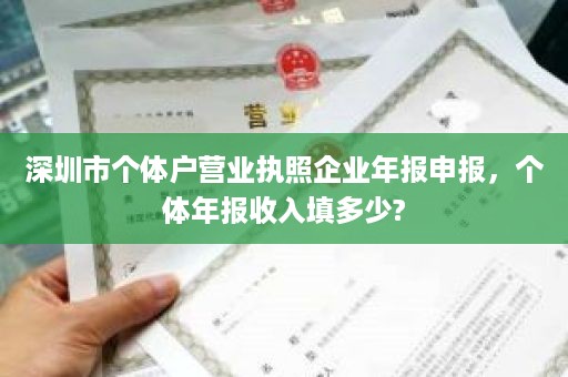 深圳市个体户营业执照企业年报申报，个体年报收入填多少?