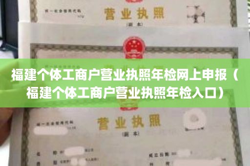 福建个体工商户营业执照年检网上申报（福建个体工商户营业执照年检入口）